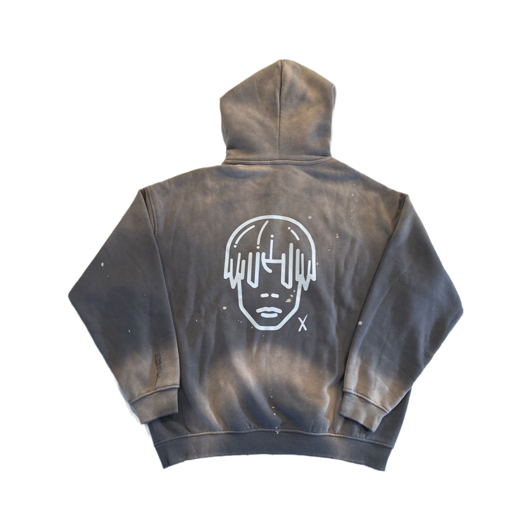 Ash Grey Frayed Hoodie image 1