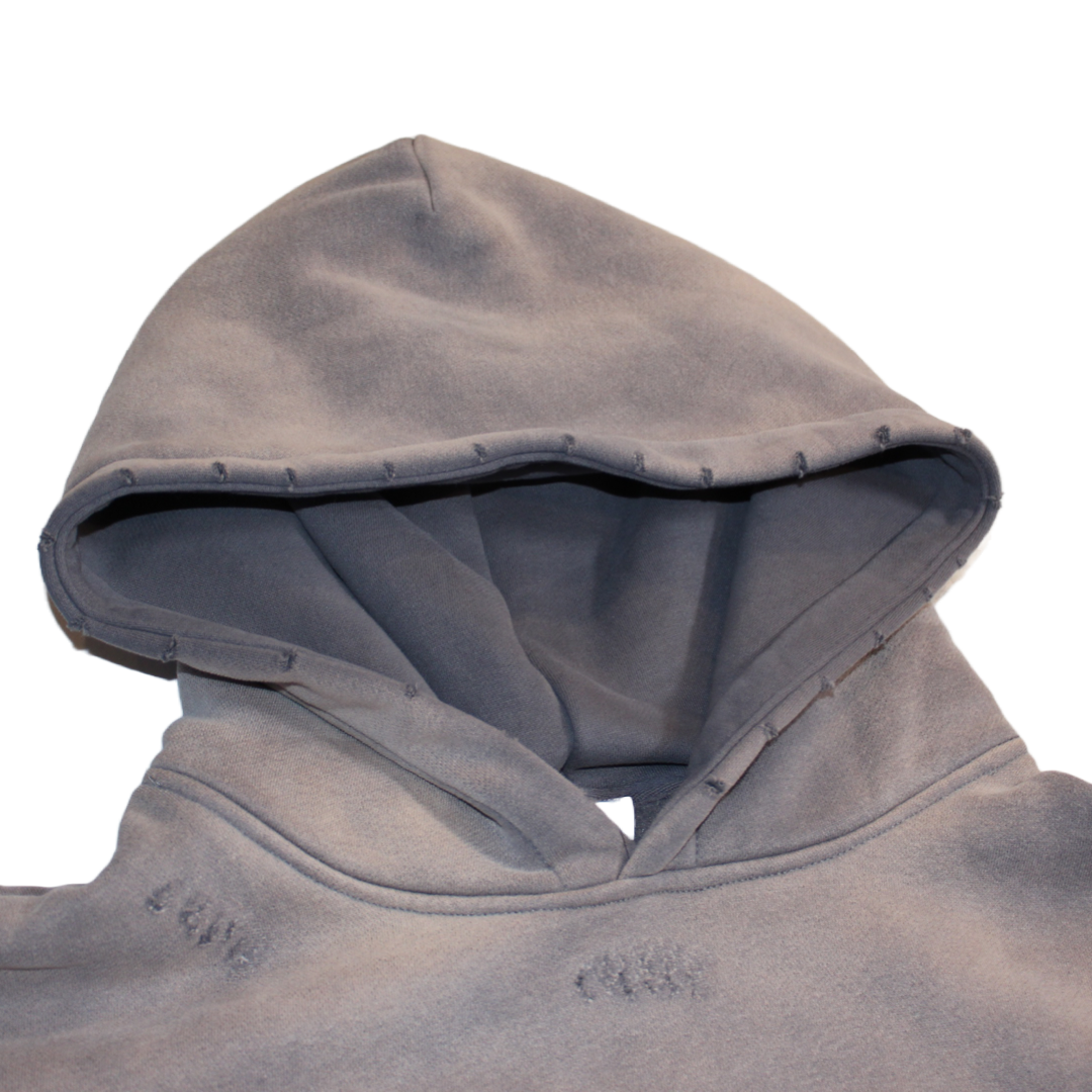 Ash Grey Frayed Hoodie image 2