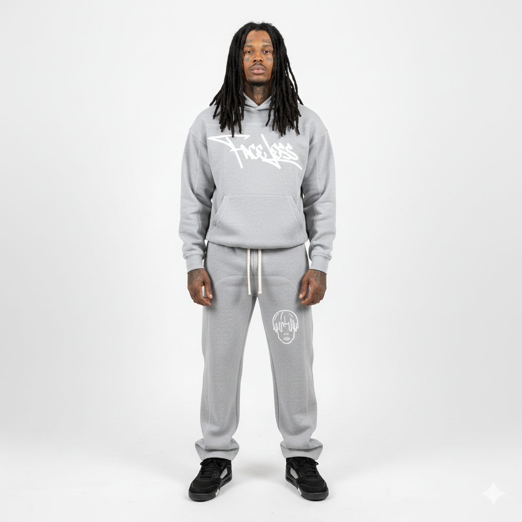 GREY - CONTRAST-STITCHED BOXY FLEECE HOODIE