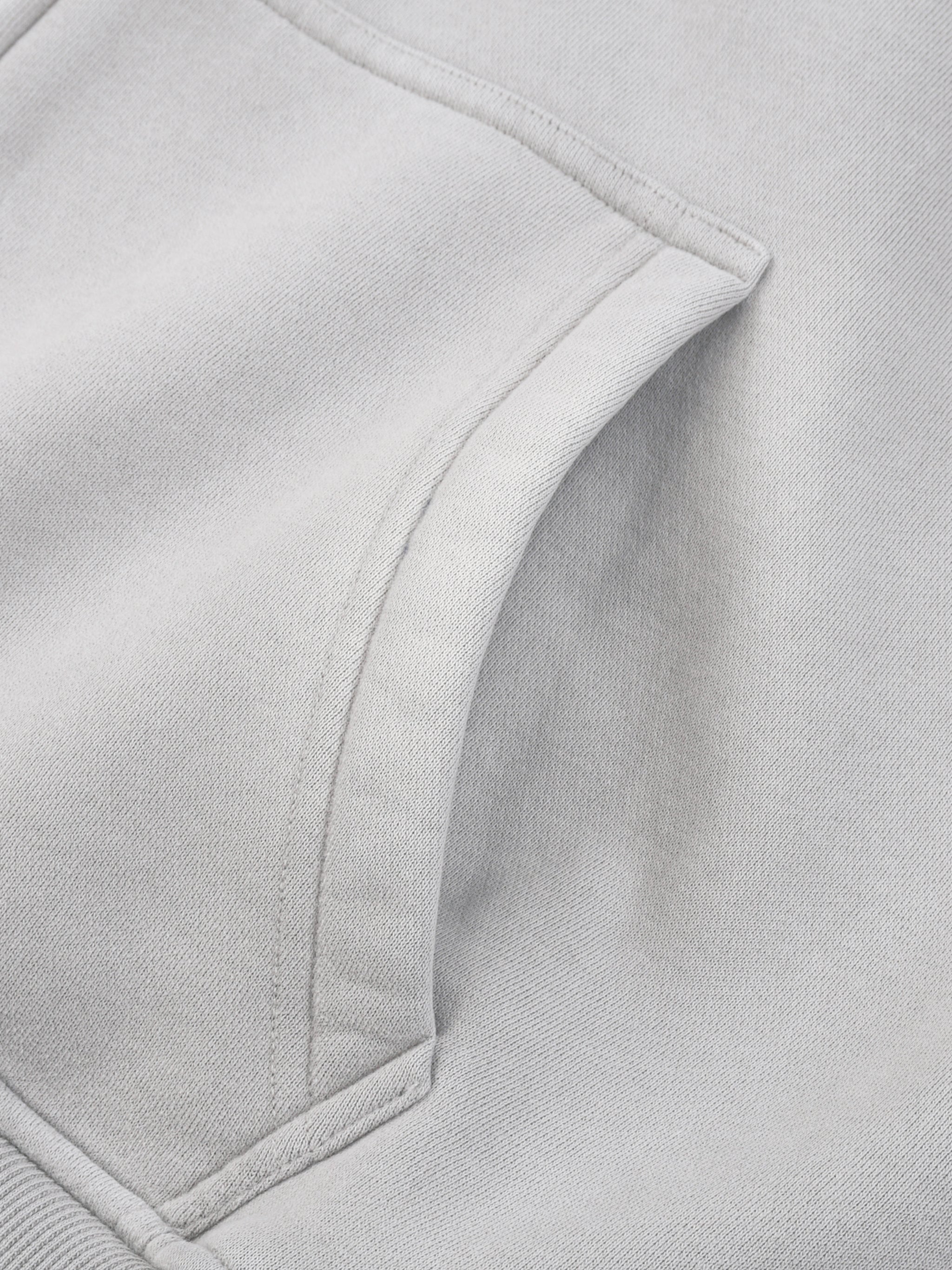 GREY - BOXY ZIP-UP FLEECE HOODIE