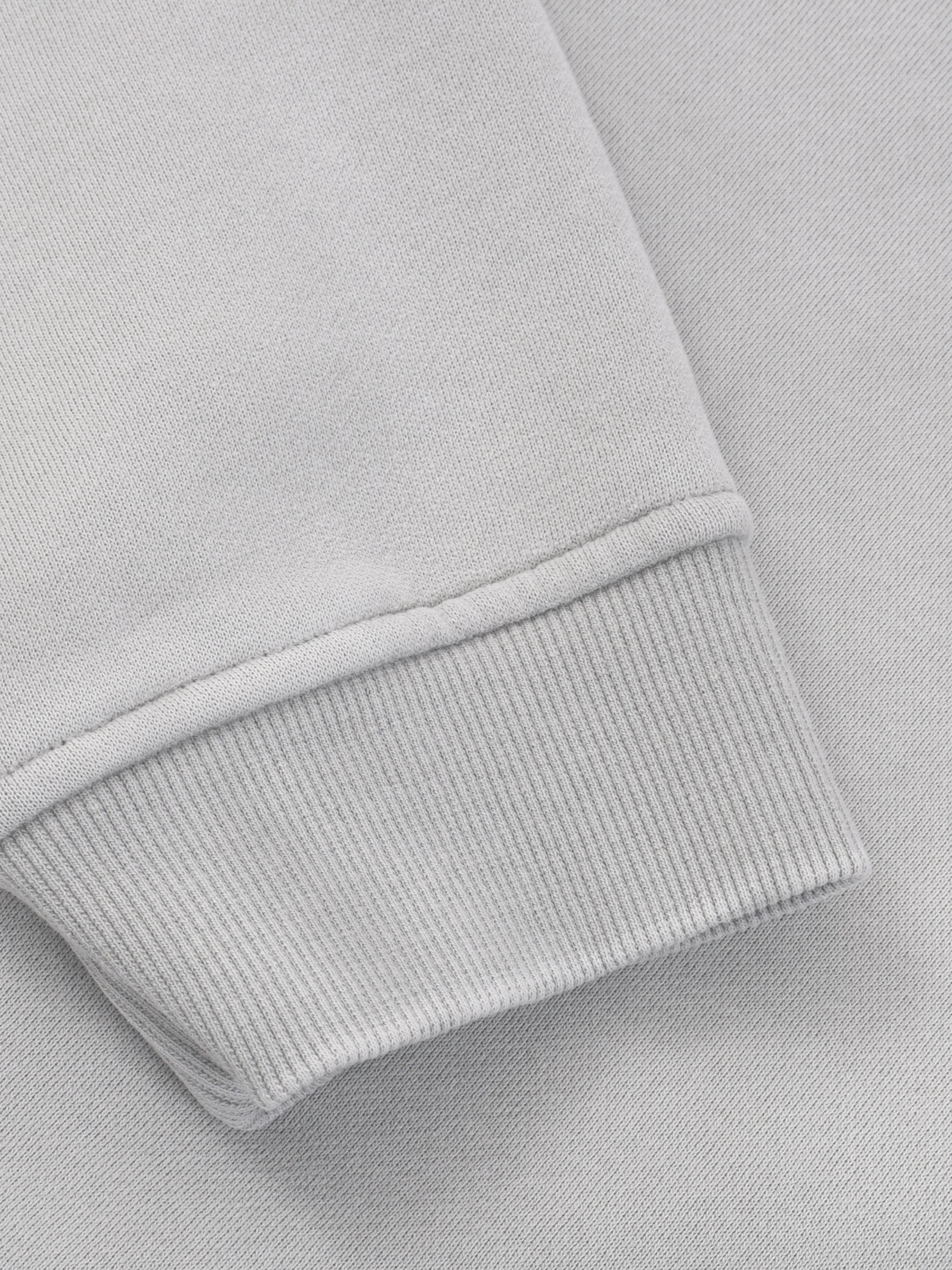 GREY - BOXY ZIP-UP FLEECE HOODIE