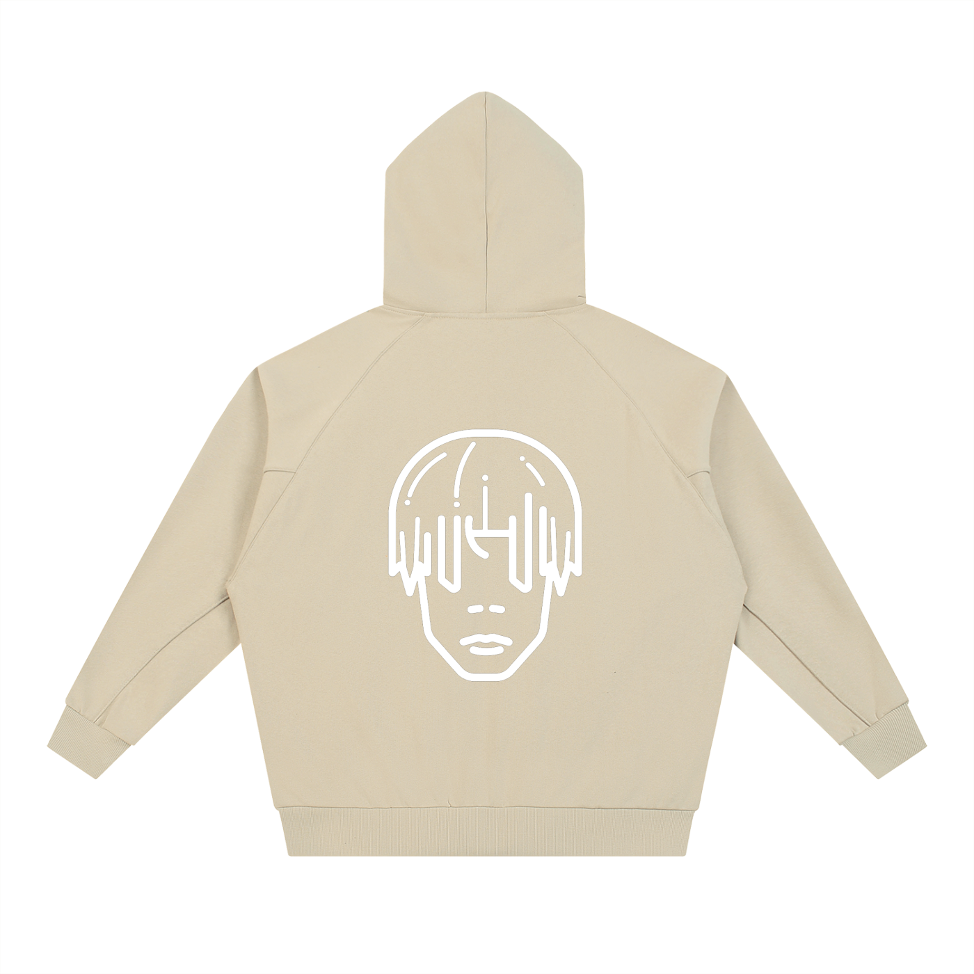 DOLMAN SLEEVE ZIP-THROUGH FLEECE HOODIE SAND