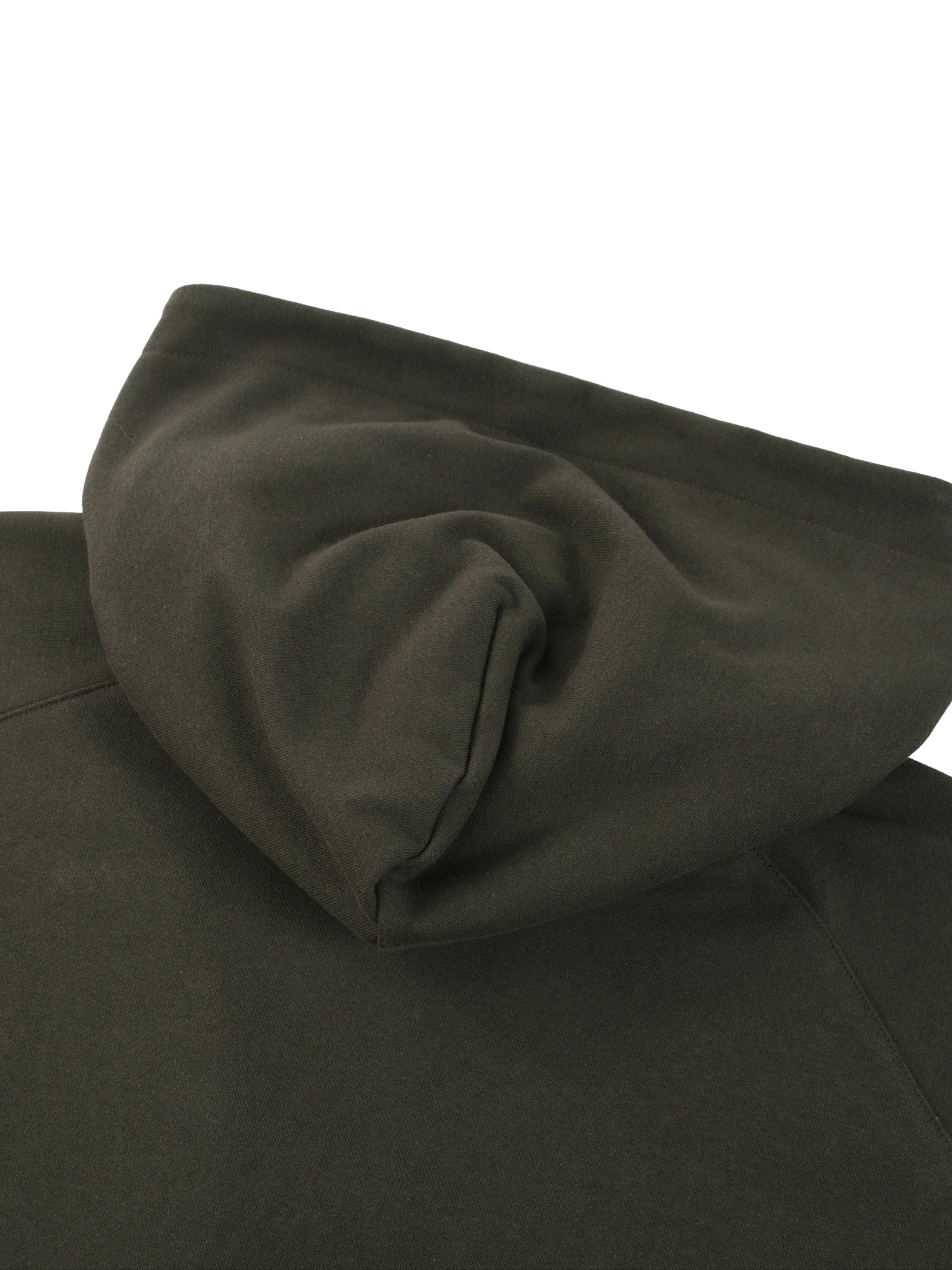 DOLMAN SLEEVE ZIP-THROUGH FLEECE HOODIE BLACK